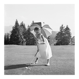 'Golfing Hepburn' Unframed Archival Pigment Print