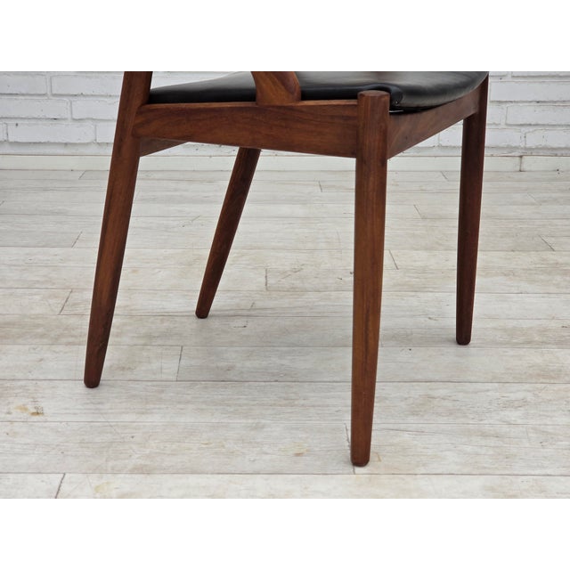 Black Danish Model 31 Armchairs in Leather and Teak by Kai Kristensen, 1960s, Set of 4 For Sale - Image 8 of 18