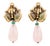 Iradj Moini earrings featuring floral design with colored stones and a crystal drop statement clip-on earrings a central...