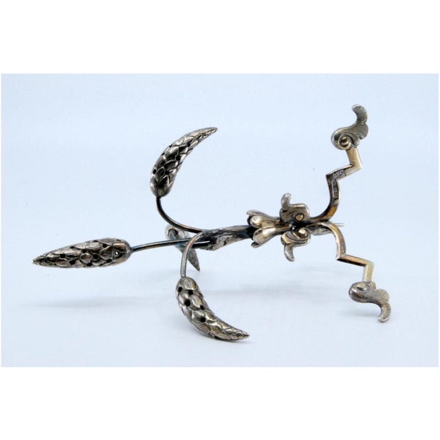 Silver Toothpick Holder with Spikes For Sale - Image 4 of 10