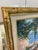 Hollywood Regency Vintage Framed Cottage Garden Entry Oil Painting With Gold Bamboo Frame For Sale - Image 3 of 10
