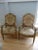 Pair of Louis XVI fauteuils. These beauties are gilt wood and very elegant yet comfortable. In it's original woven velvet...