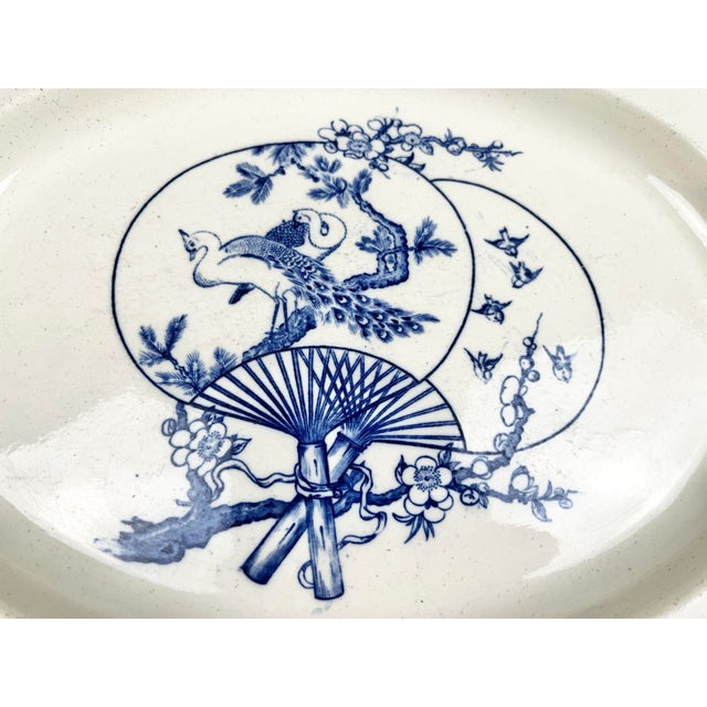 Chinoiserie Antique w.t. Copeland & Sons Chinoiserie Aesthetic Ironstone Platter For Sale - Image 3 of 12