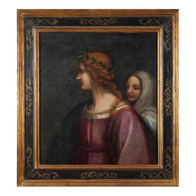 Florentine School Artist, Young Man with His Lady, 17th Century, Oil on Canvas For Sale