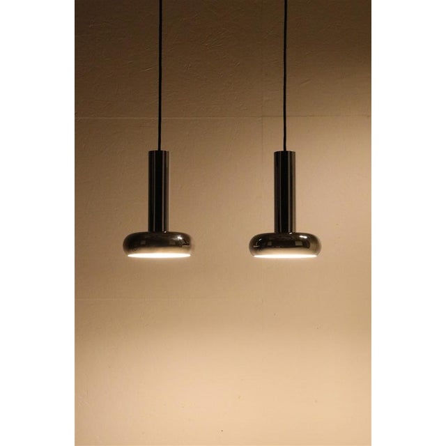 German Space Age Chrome Hanging Lamps, 1960s, Set of 2 For Sale - Image 12 of 13