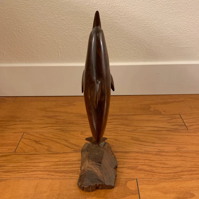 1970s Vintage Ironwood Dolphin Sculpture For Sale In Los Angeles - Image 6 of 13