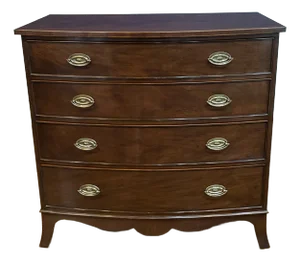 Traditional Mahogany Bow Front Accent Chest by Leighton Hall - Showroom Sample