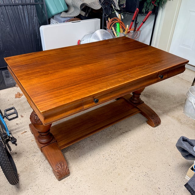 19th Century 19th Century Oak Library Table For Sale - Image 5 of 10