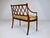Goldenrod Mahogany Sheraton Style Caned Settee With Floral Silk Cushion, 1990s For Sale - Image 8 of 14