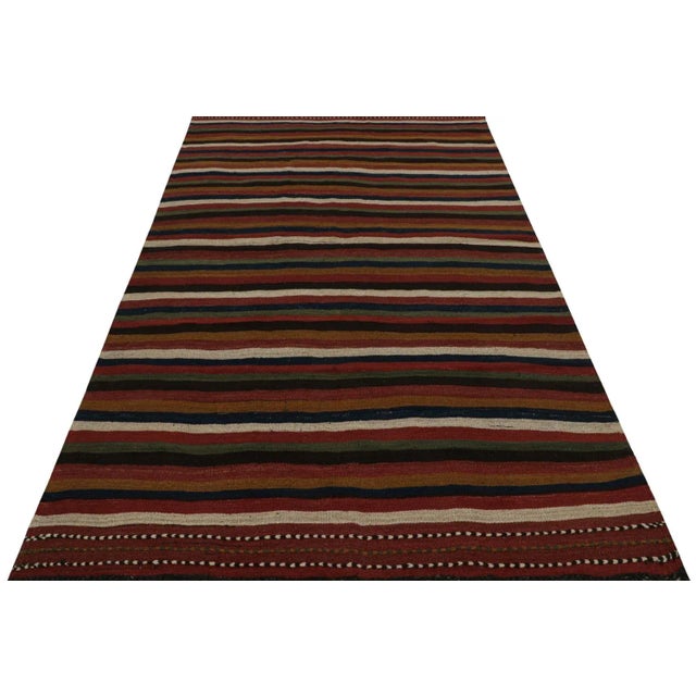 Tribal 1950s Vintage Afghani Tribal Kilim Rug With Stripes For Sale - Image 3 of 7