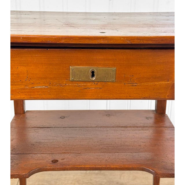 Antique Primitive Farmhouse Pine Single Drawer Side Table For Sale - Image 9 of 13