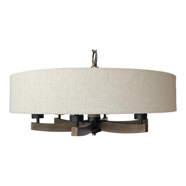 Organic Modern Linen Woodall Chandelier For Sale