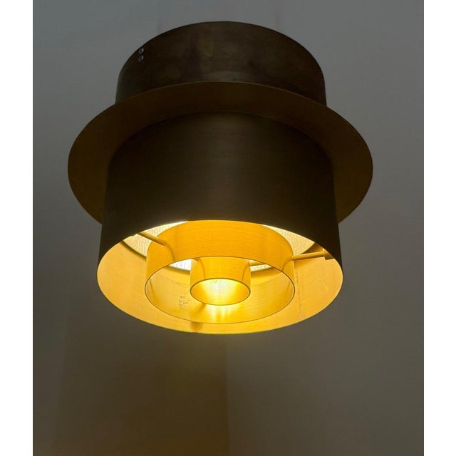 German Brass Architectural Ceiling Light Lamp, 1960s For Sale - Image 3 of 18