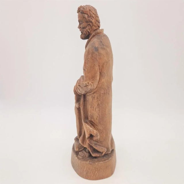 Carved Wooden Figure of Saint Boniface, 1950s-1960s For Sale - Image 3 of 8