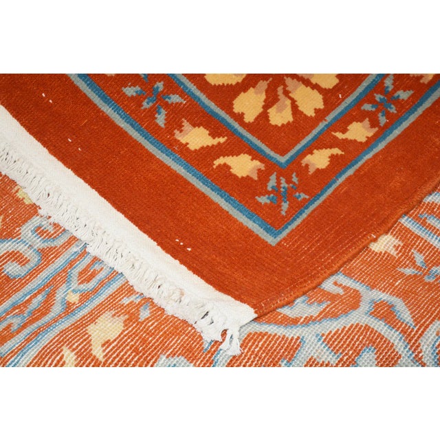 1960s Vintage Chinese Art Deco Hand Knotted Wool Rug, For Sale - Image 5 of 6