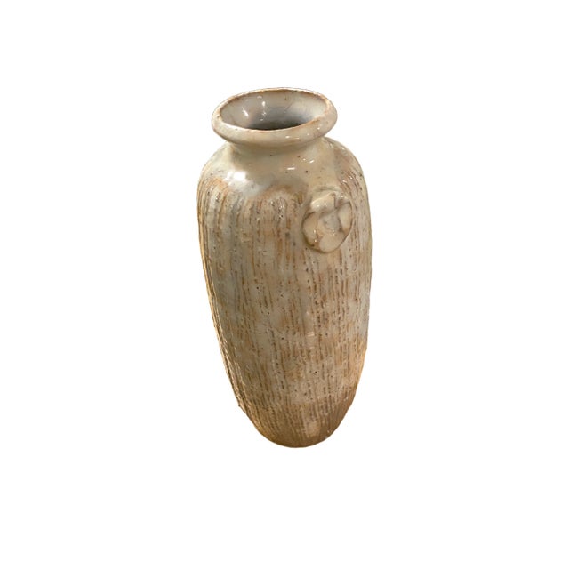 Mid 20th Century Japanese Shigaraki-Style Textured Stoneware Ikebana Vase For Sale - Image 4 of 9