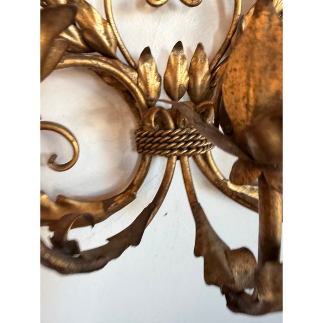 Mid 20th Century Italian Gilt Candelabra For Sale - Image 4 of 10