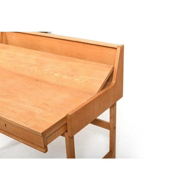 Wood Danish Modern Oak Desk, 1960s For Sale - Image 7 of 13