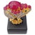 Bochic "Orient" Vintage Ruby & White Topaz Cocktail Ring - 18K Gold & Silver For Sale - Image 15 of 18