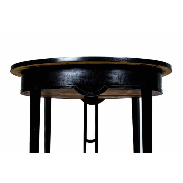 Black Art Nouveau Dining Table with Redish Marble Plate and Brass Feet, Vienna, 1910s For Sale - Image 8 of 18