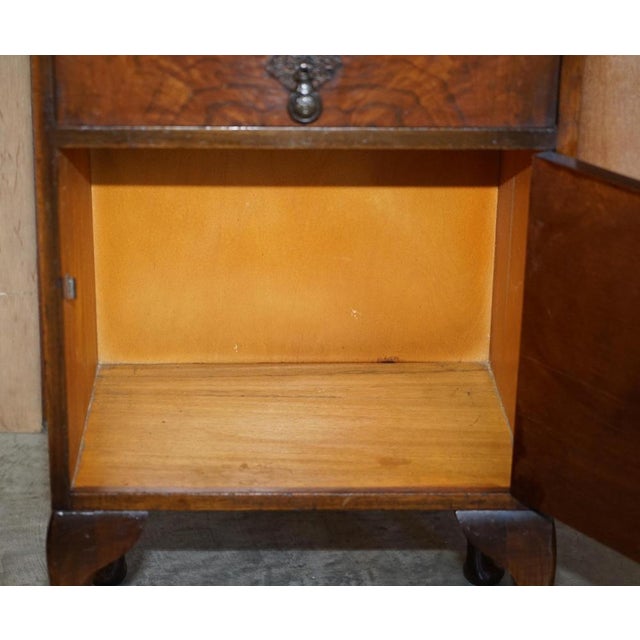 1930s Burr Walnut Bedside or Side End Wine Table from Maple & Co For Sale - Image 5 of 16