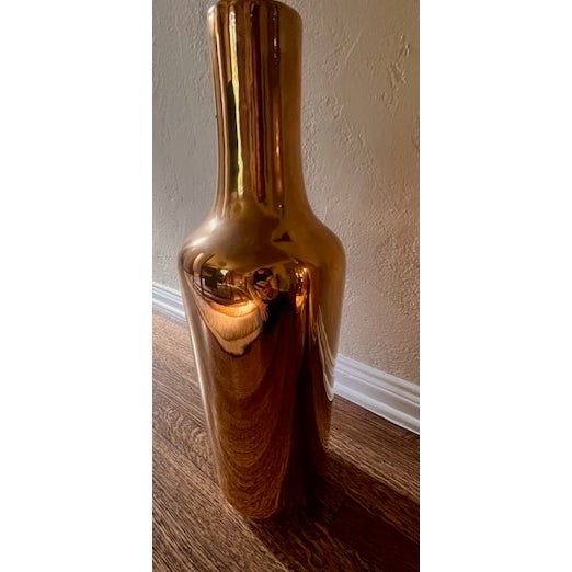 Modern Pair of Gold Modern, Large Vases For Sale - Image 3 of 7