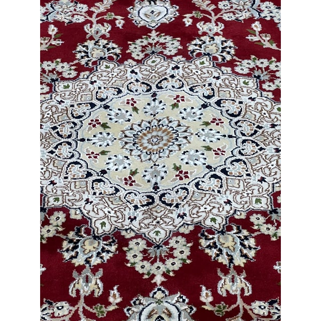 Persian Nain Wool Rug 6’1” X 9’2” For Sale - Image 4 of 6
