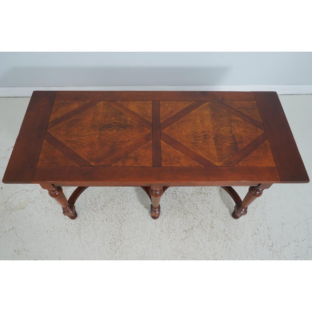 French Country Harden Country Distressed French Cherry Small Dining or Library Table For Sale - Image 3 of 14