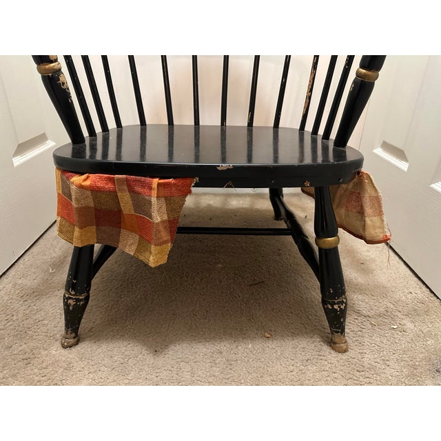Black Mid-Century Rousseau Bros. "Black & Gold" Windsor Armchair For Sale - Image 8 of 12