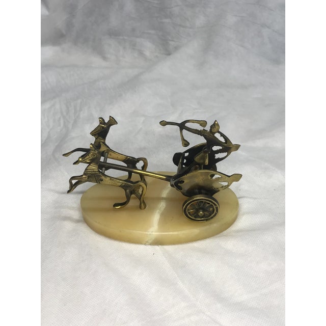 Mid 20th Century Roman Chariot Racer With Bow on Marble Base For Sale - Image 4 of 7