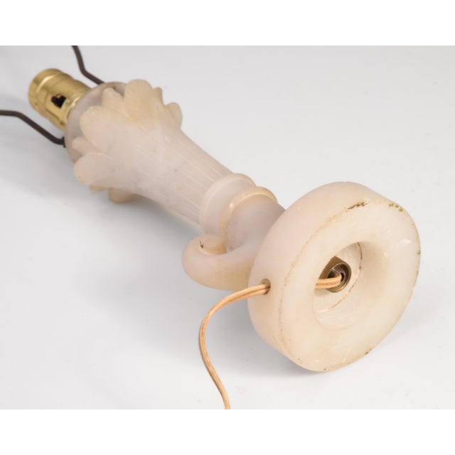 Antique Italian Carved Alabaster Cornucopia Horn of Plenty Table Lamp For Sale - Image 10 of 10