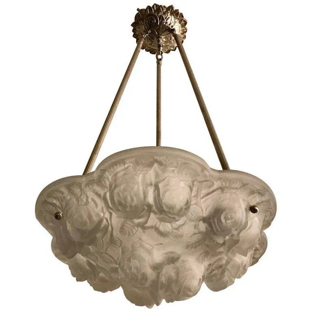 French Art Deco Floral Chandelier Signed by Verdun For Sale - Image 12 of 12