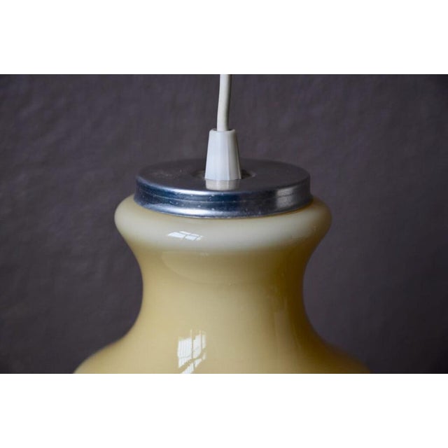 Bohemian Cream-Colored Opaline Glass Pendant Light, 1960s For Sale - Image 17 of 18