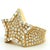 1990s Italian Diamond Star Cocktail Ring in 18k Yellow Gold, Size 7 For Sale - Image 4 of 17