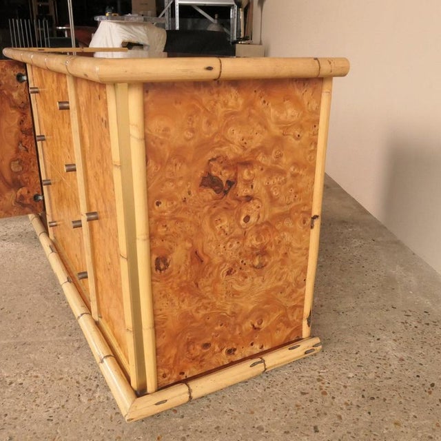 Vintage Burl Bamboo Sideboard, 1980s For Sale - Image 14 of 15