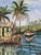 Vintage Caribbean Tropical Coastal Landscape Oil on Canvas Painting, Framed For Sale In Miami - Image 6 of 13