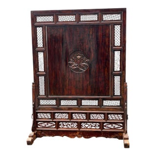 Mid 19th Century Massive Carved Antique Chinese Room Divider For Sale