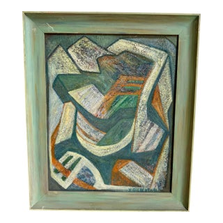 Wonderful Mid-Century Modern Abstract Oil Painting “Spring Harmony” by J. Siebernthal in Original Artist-Painted Frame For Sale