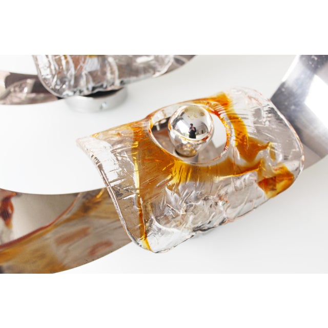 1970s Murano Glass Wall Sconces from A.V. Mazzega, 1970s, Set of 2 For Sale - Image 5 of 11
