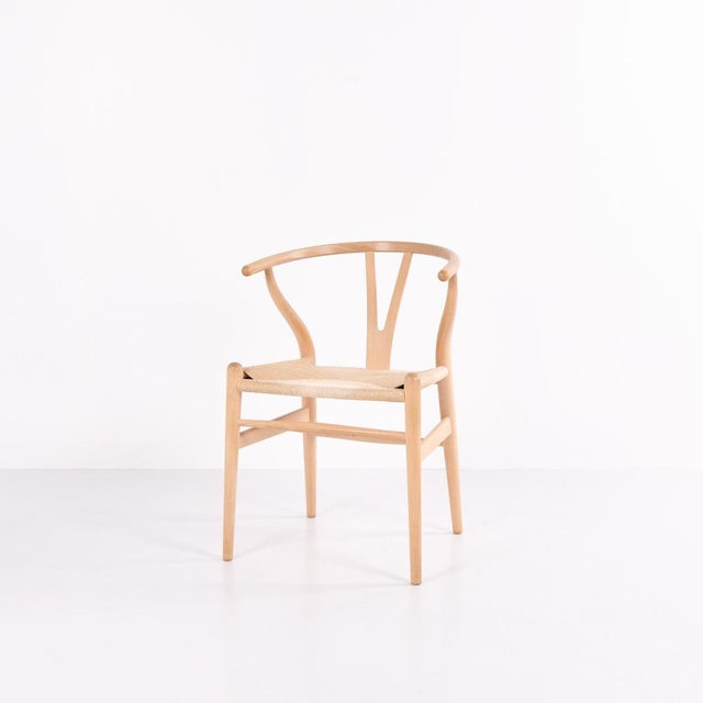 Set of six ch24 y-chairs by hans j. Wegner for carl hansen & søn. Beech and natural cord. Danish design from the 1970s. —...