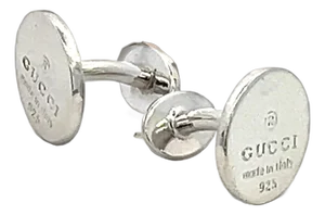 1990s Gucci Estate Cufflinks Sterling Silver, 2 pieces