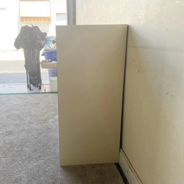 Postmodern Cream and Wood Grain Laminate Cabinet For Sale - Image 4 of 8