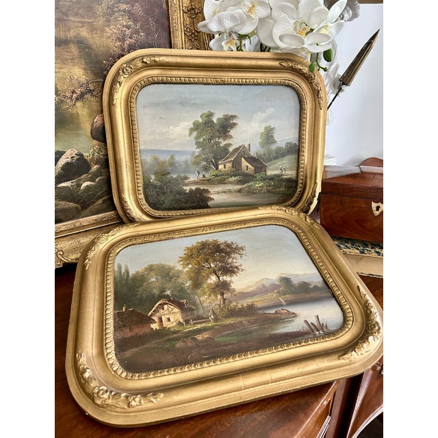 Pair of 19th-Century French Landscape Oil Paintings For Sale - Image 14 of 14