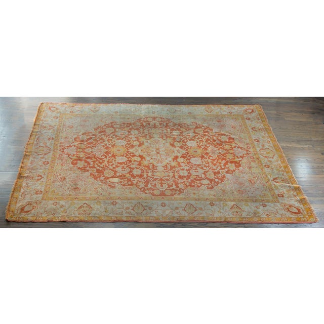 19th Century Turkish Oushak Rug For Sale - Image 4 of 14