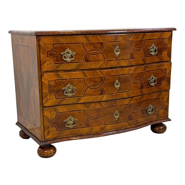 Antique Baroque Chest of Drawers with Inlays, 1790s For Sale