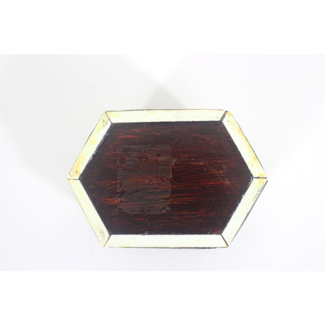Vintage Moorish Inlaid Wood Box With Mother of Pearl Shell and Bone Inlay Inlaid For Sale - Image 9 of 11