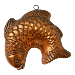 Vintage French Country Copper Fish Mold