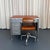 1940s Industrial Mid-Century Brushed Steel Military Desk With Leather Pop-Up Top For Sale - Image 11 of 12