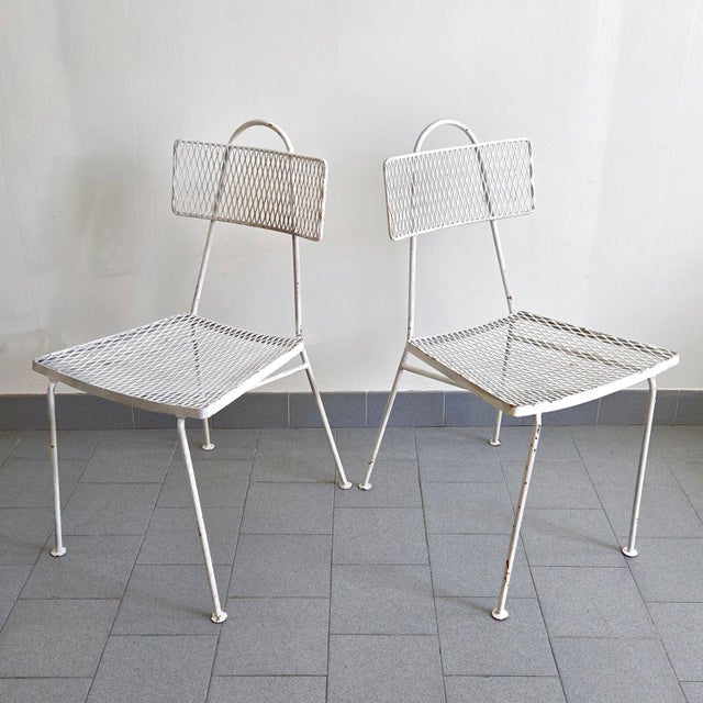 Vintage White Lacquered Metal Chairs by Mathieu Mategot, 1950s, Set of 2 For Sale - Image 16 of 16
