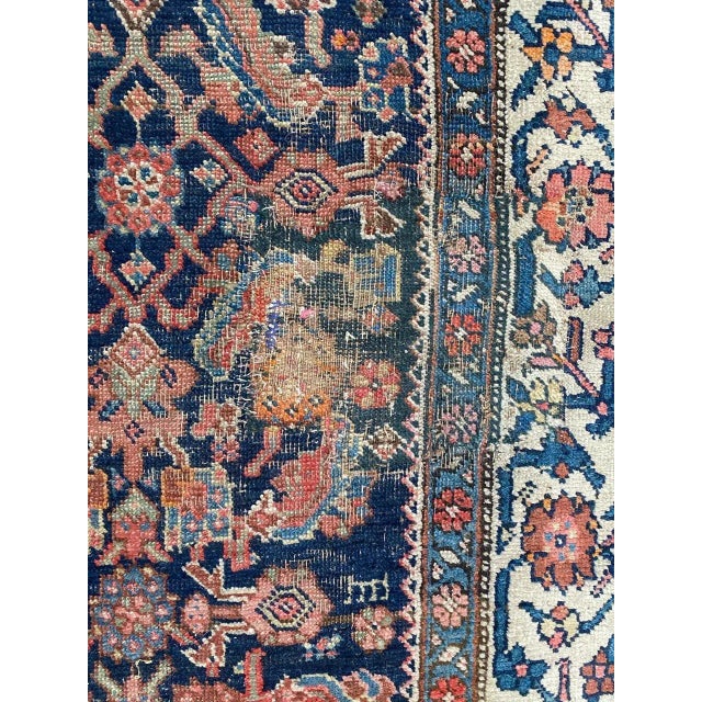 Textile Antique Bijar Hand-Knotted Wool Runner For Sale - Image 7 of 18